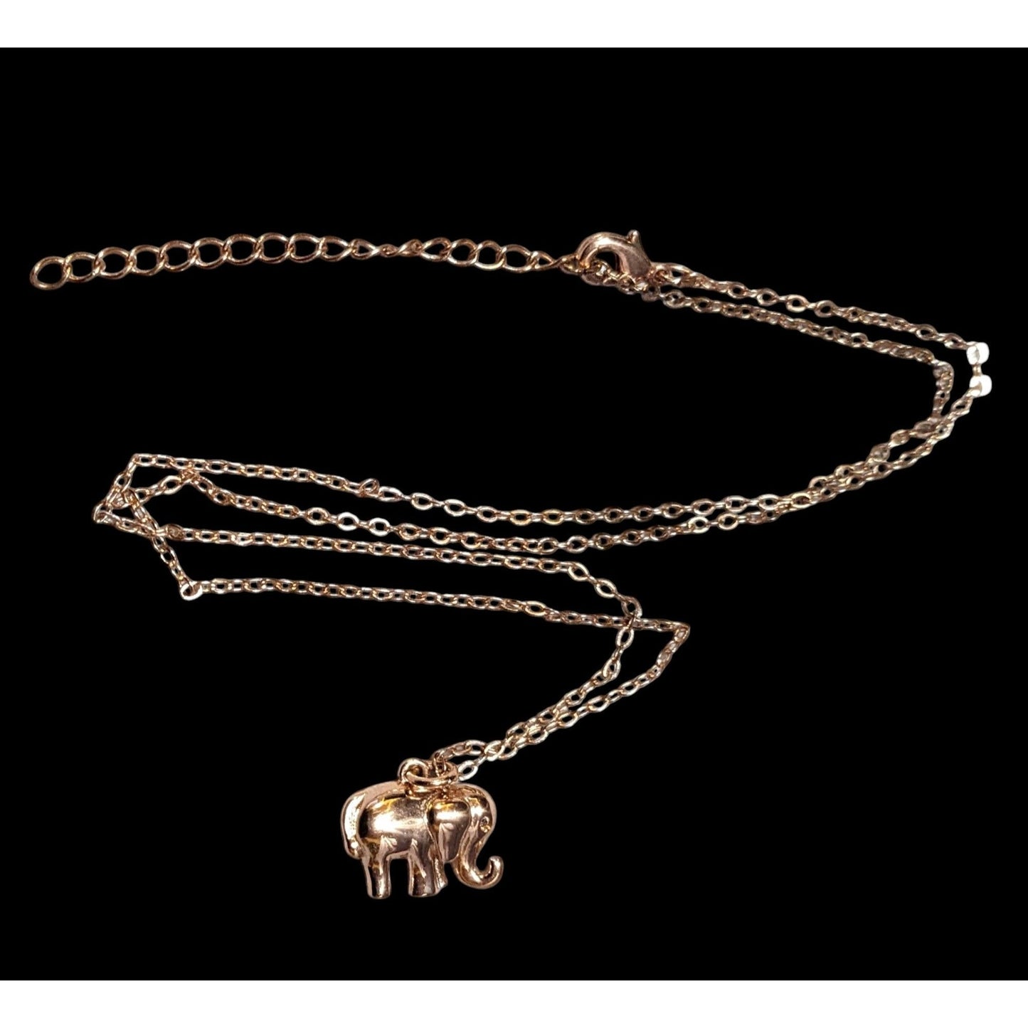 Minimalist Rose Gold Tone Elephant Pendant Necklace