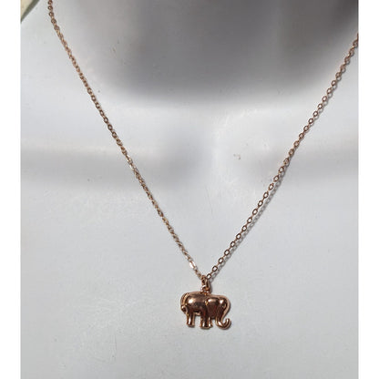 Minimalist Rose Gold Tone Elephant Pendant Necklace