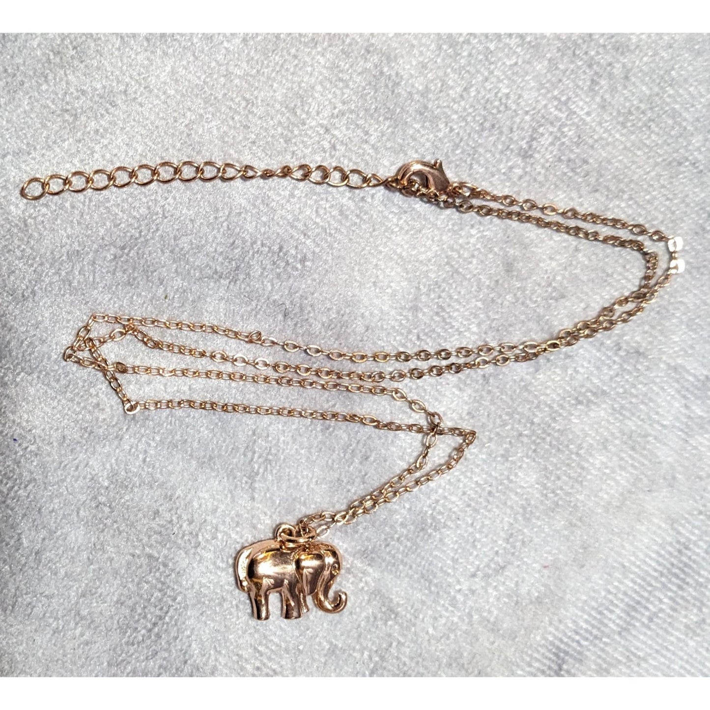 Minimalist Rose Gold Tone Elephant Pendant Necklace