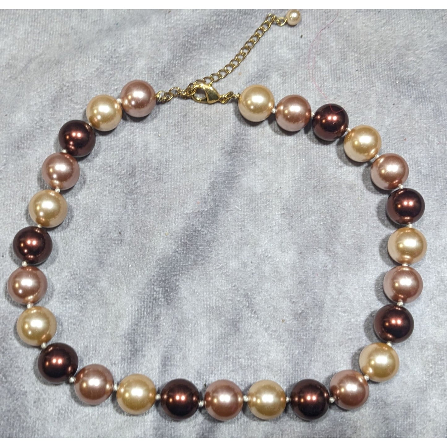 Vintage Elegant Multi Tone Large Glass Faux Pearl Necklace