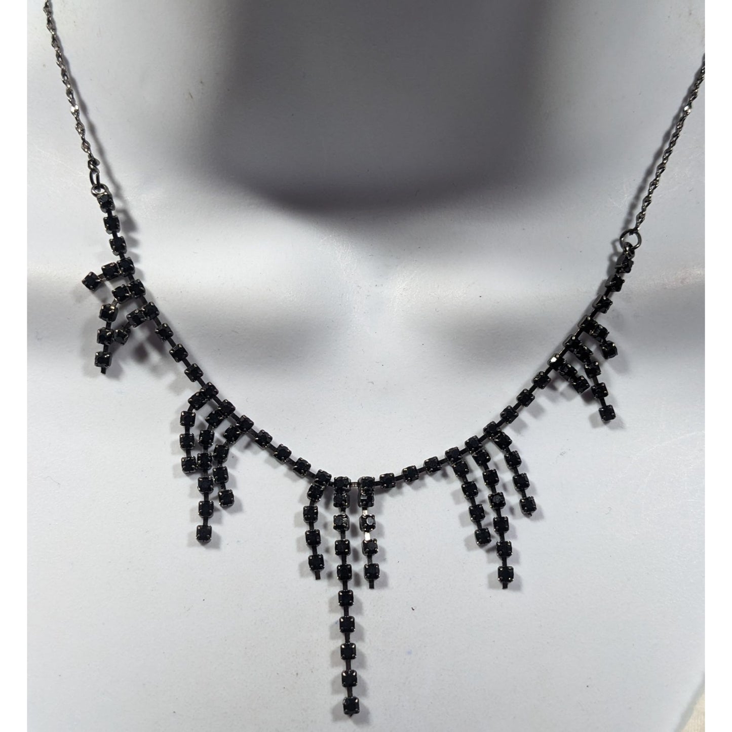 Claire's Gothic Dainty Black Rhinestone Necklace