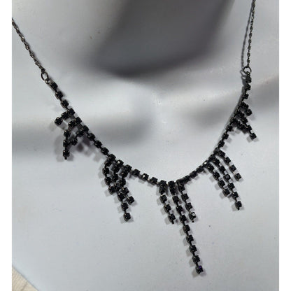 Claire's Gothic Dainty Black Rhinestone Necklace