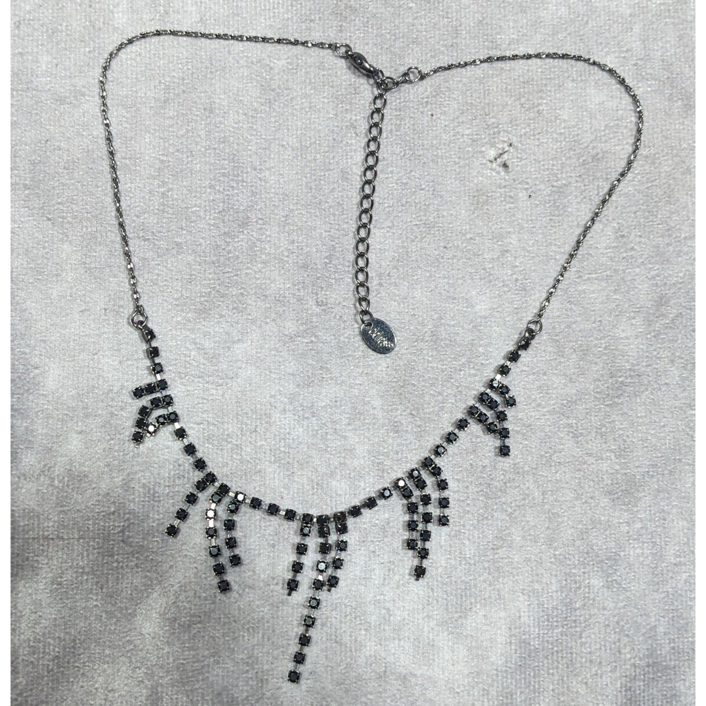 Claire's Gothic Dainty Black Rhinestone Necklace
