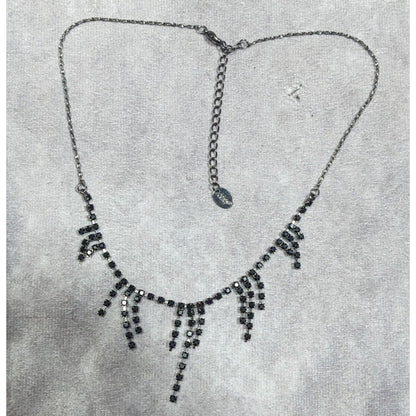 Claire's Gothic Dainty Black Rhinestone Necklace