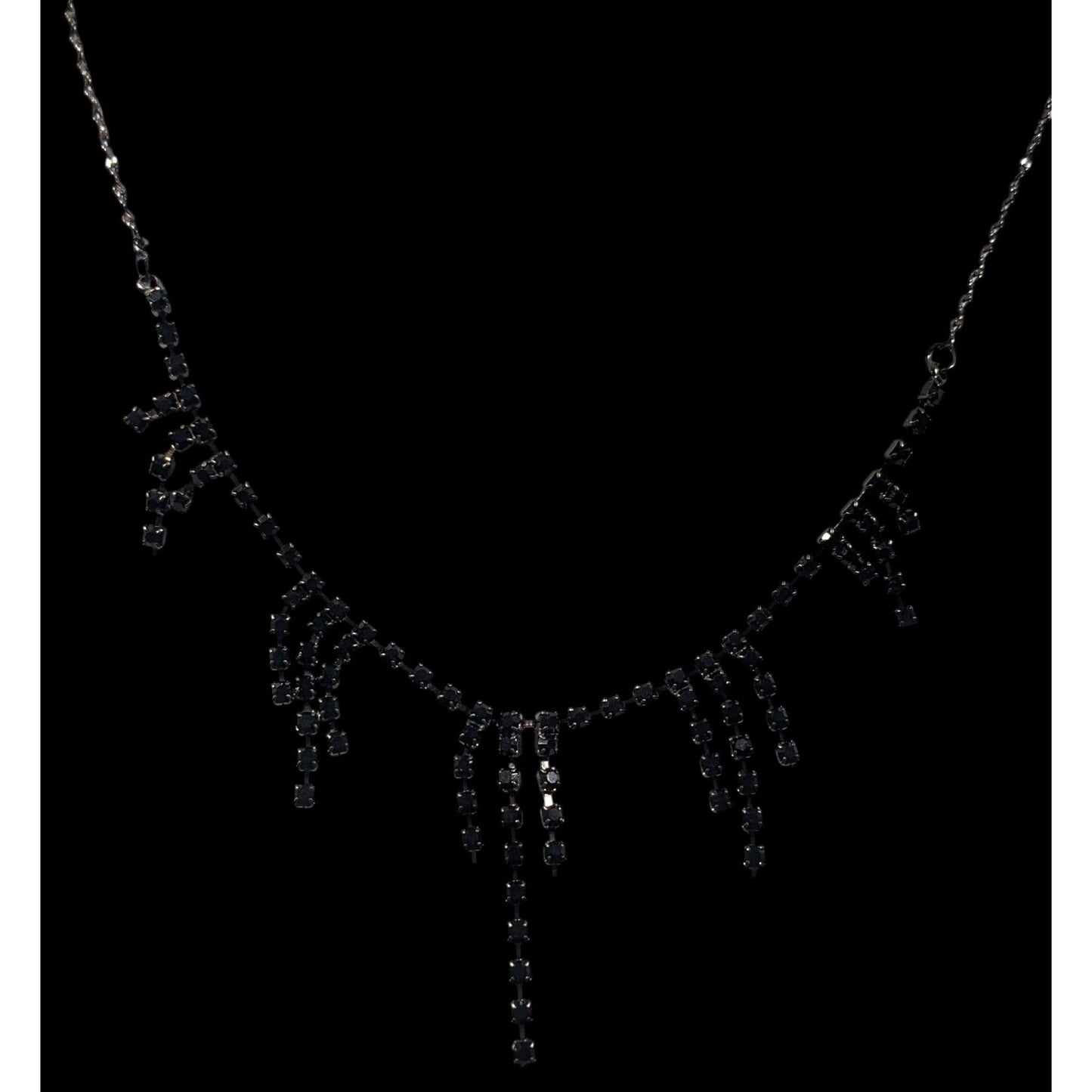 Claire's Gothic Dainty Black Rhinestone Necklace