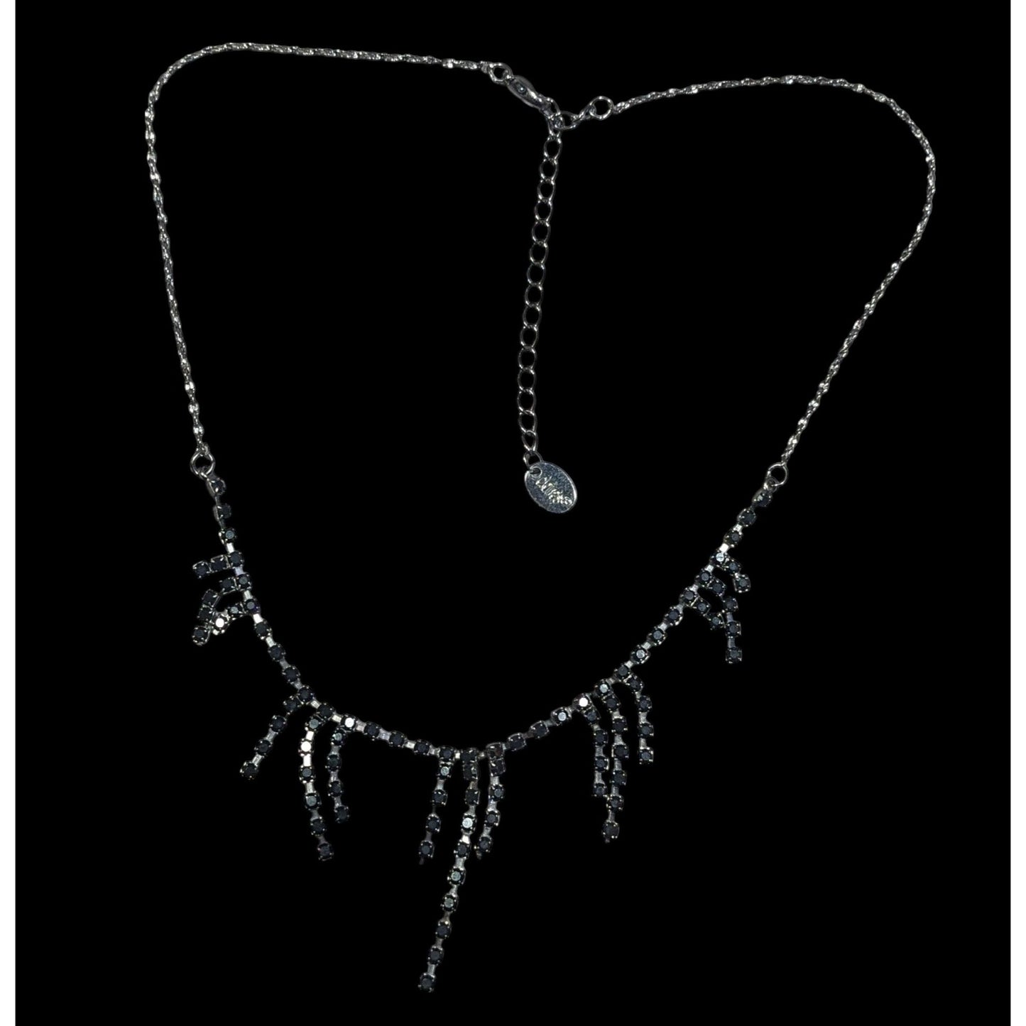 Claire's Gothic Dainty Black Rhinestone Necklace