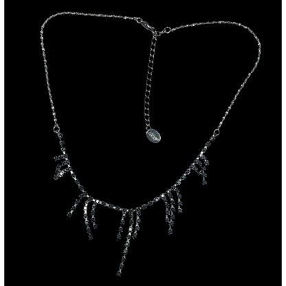 Claire's Gothic Dainty Black Rhinestone Necklace