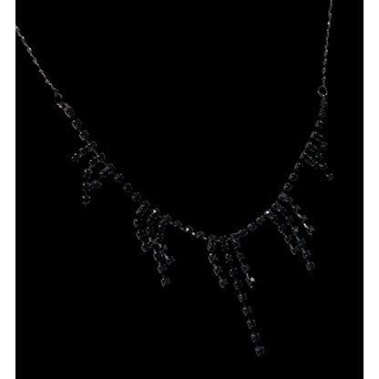 Claire's Gothic Dainty Black Rhinestone Necklace