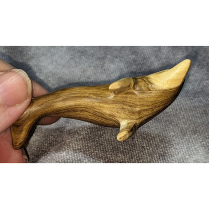 Coastal Nautical Carved Wood Brown Dolphin Figurine Cayman Islands Souvenir 3 In