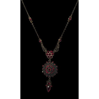 Vintage Carolina Herrera Gothic Vampire Gemmed Necklace