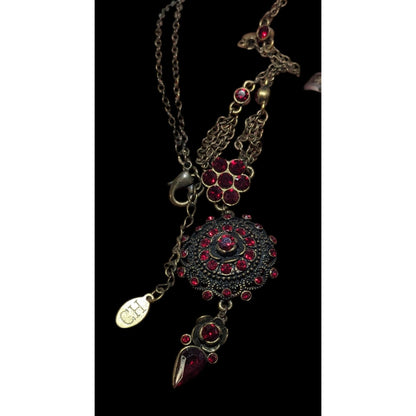 Vintage Carolina Herrera Gothic Vampire Gemmed Necklace