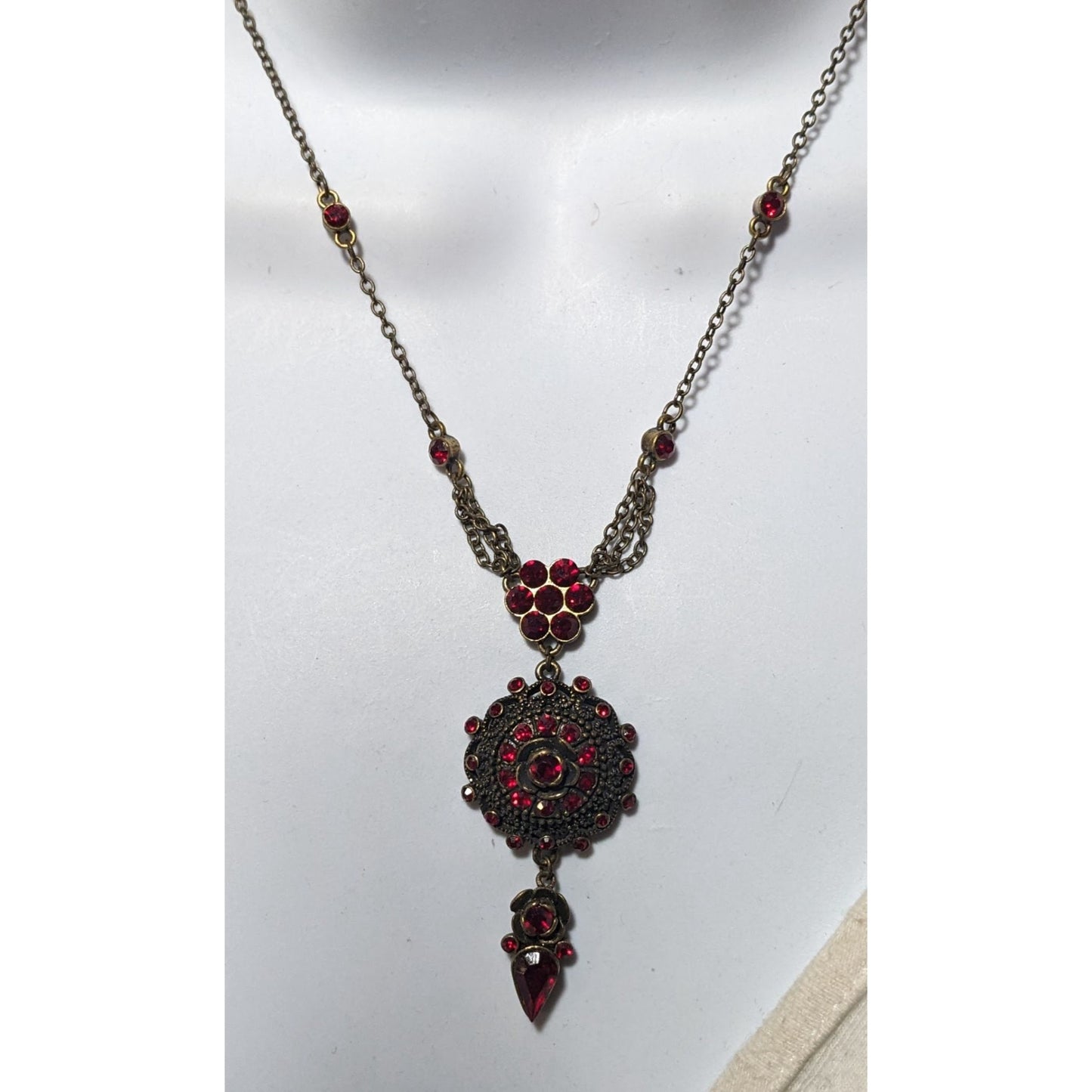 Vintage Carolina Herrera Gothic Vampire Gemmed Necklace