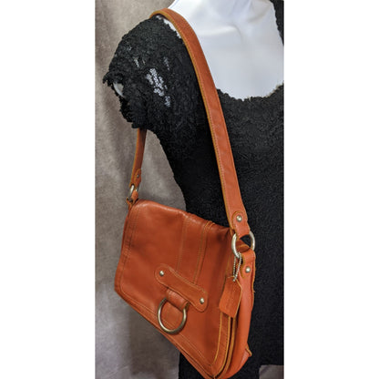 St. Johns Bay Rust Orange Leather Shoulder Bag
