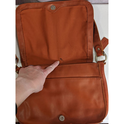 St. Johns Bay Rust Orange Leather Shoulder Bag