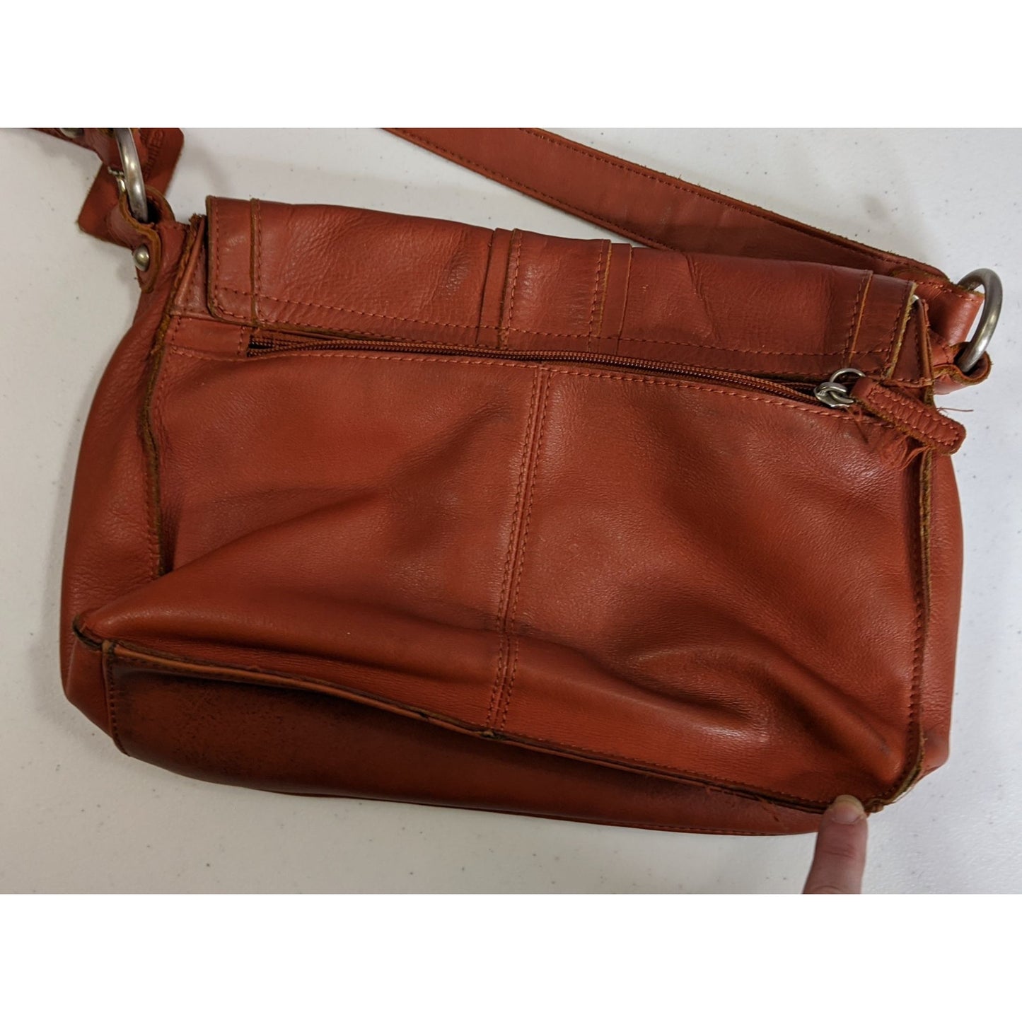 St. Johns Bay Rust Orange Leather Shoulder Bag