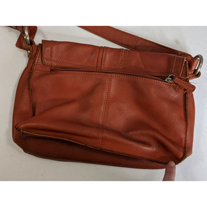 St. Johns Bay Rust Orange Leather Shoulder Bag
