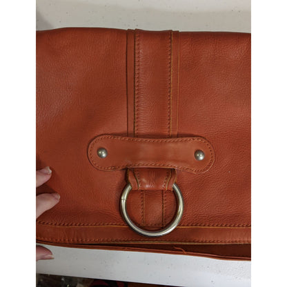 St. Johns Bay Rust Orange Leather Shoulder Bag