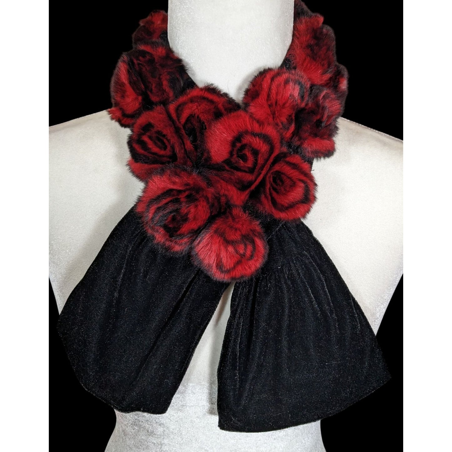 Gothic Vampire Amelia Rex Rabbit Rosettes Floral Scarf