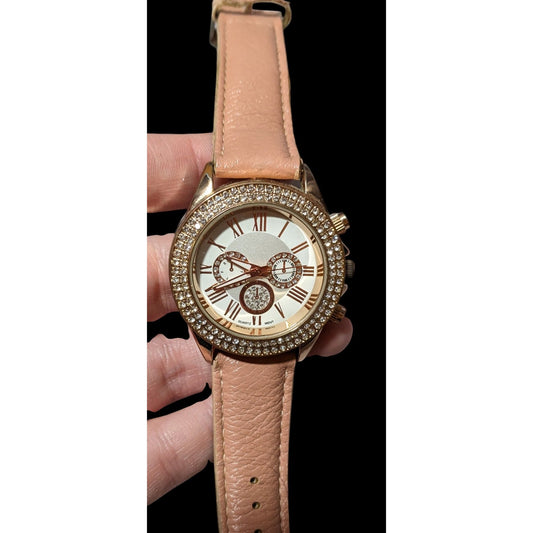 Francesca's Rewound Pink And Rose Gold Tone Watch