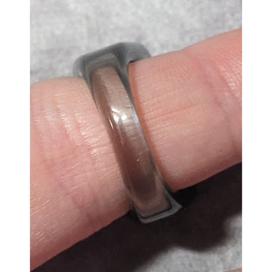 Chunky Translucent Grey/Black Fashion Ring Size 7