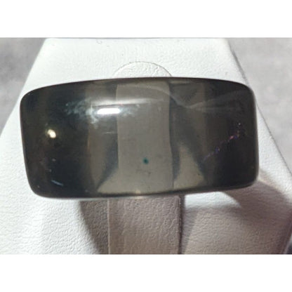 Chunky Translucent Grey/Black Fashion Ring Size 7