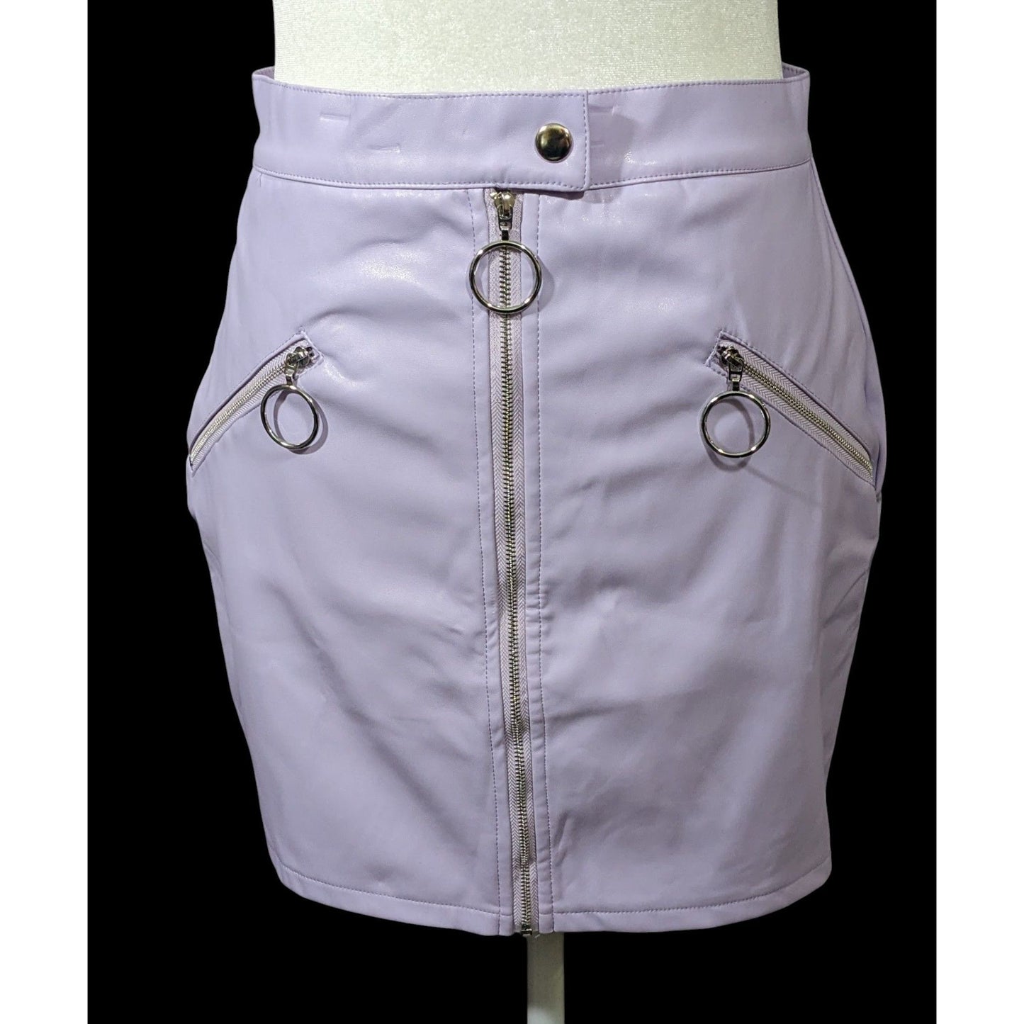 Salty Pastel Purple Faux Leather Mini Skirt Size Medium
