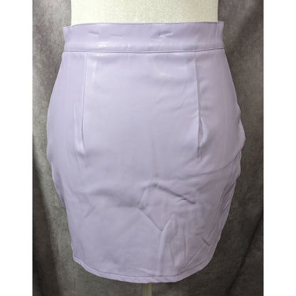 Salty Pastel Purple Faux Leather Mini Skirt Size Medium