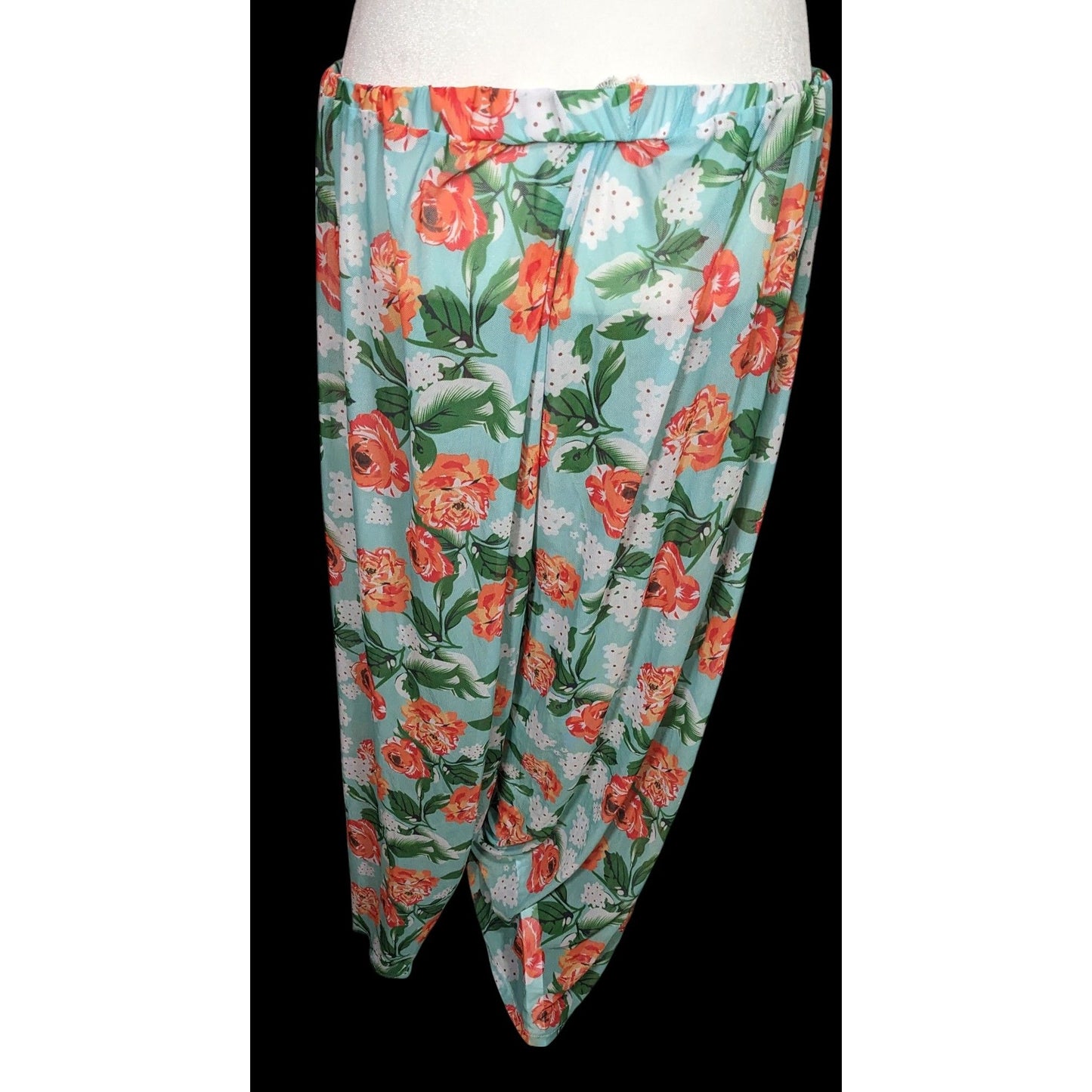 Blue And Orange Semi-Sheer Mesh Lounge Pants
