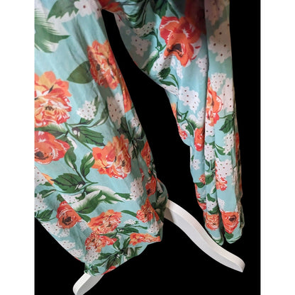 Blue And Orange Semi-Sheer Mesh Lounge Pants