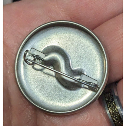 Casual Black Pin/Button With Cannabis Leaf Print