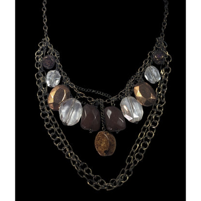 Rustic Glam Multilayer Chain Gemmed Necklace