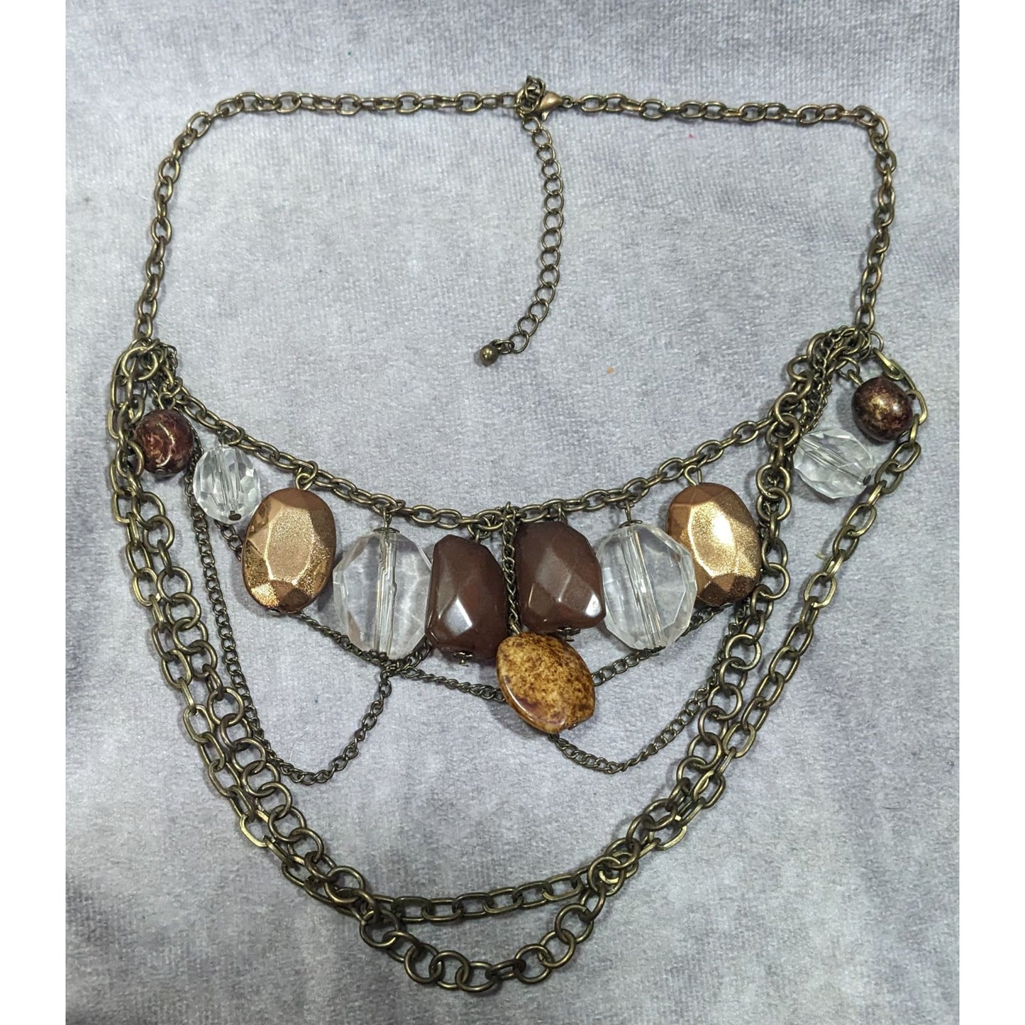 Rustic Glam Multilayer Chain Gemmed Necklace