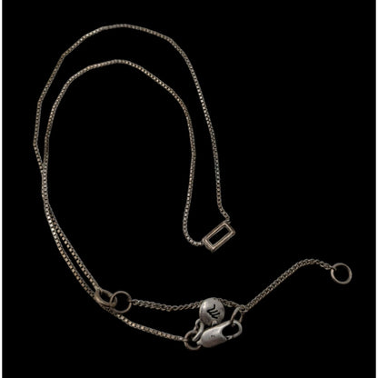 Madewell Dainty Silver Necklace Baguette Cut Glass Pendant Minimalist Layering