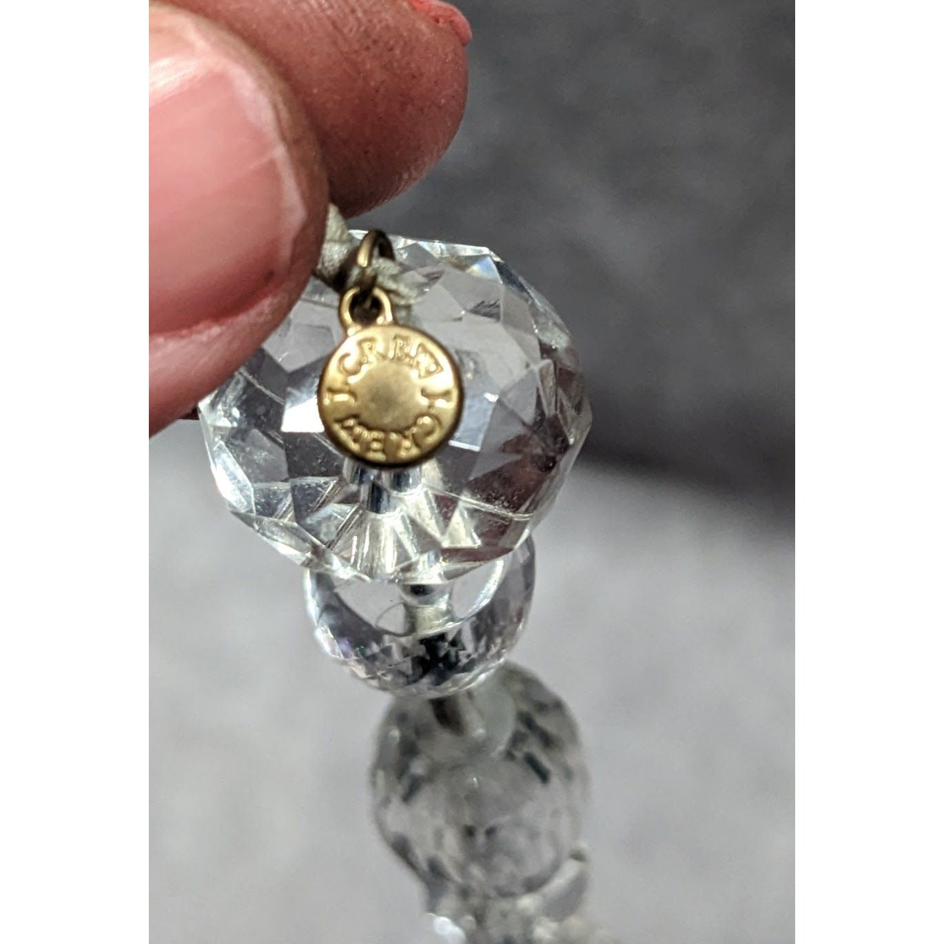 J.Crew Chunky Clear Beaded Grey Ribbon Station Necklace