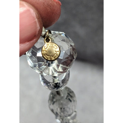 J.Crew Chunky Clear Beaded Grey Ribbon Station Necklace