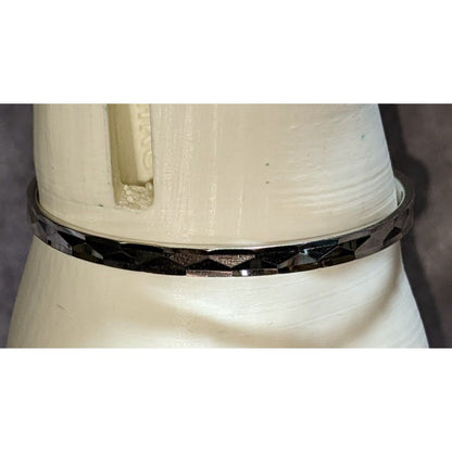 Mod Geometric Vintage Monet Silver Tone Faceted Cuff Bracelet
