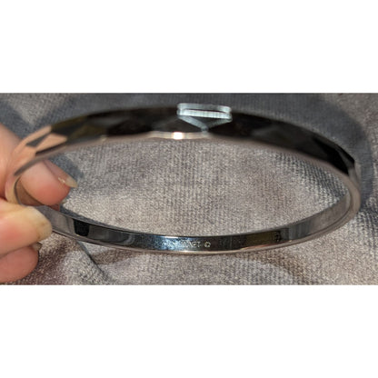Mod Geometric Vintage Monet Silver Tone Faceted Cuff Bracelet