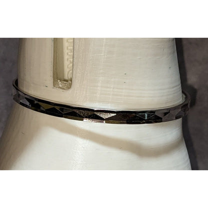 Mod Geometric Vintage Monet Silver Tone Faceted Cuff Bracelet