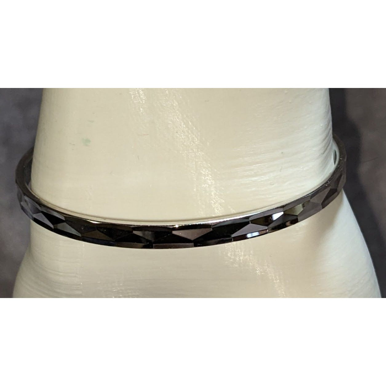 Mod Geometric Vintage Monet Silver Tone Faceted Cuff Bracelet