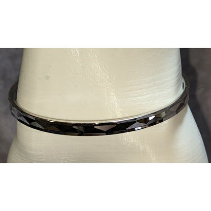 Mod Geometric Vintage Monet Silver Tone Faceted Cuff Bracelet