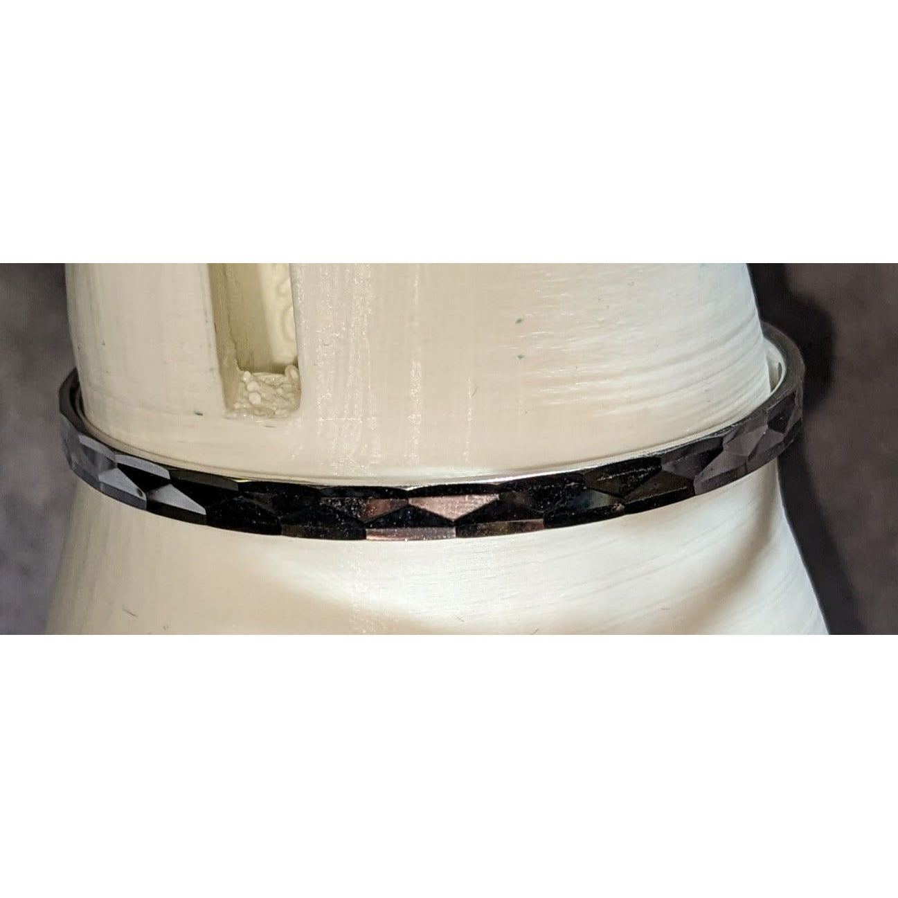 Mod Geometric Vintage Monet Silver Tone Faceted Cuff Bracelet