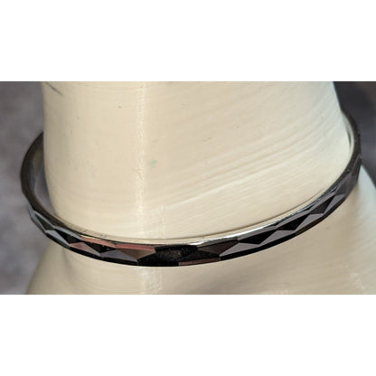Mod Geometric Vintage Monet Silver Tone Faceted Cuff Bracelet
