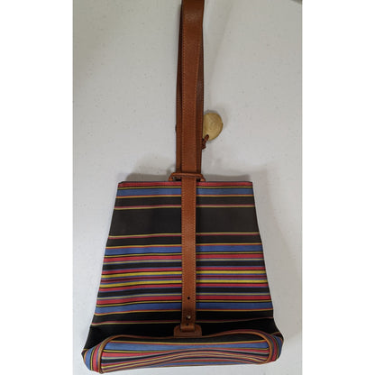 Boots N Bags Southwestern Canvas Sling Bag With Leather Accents & Striped Design