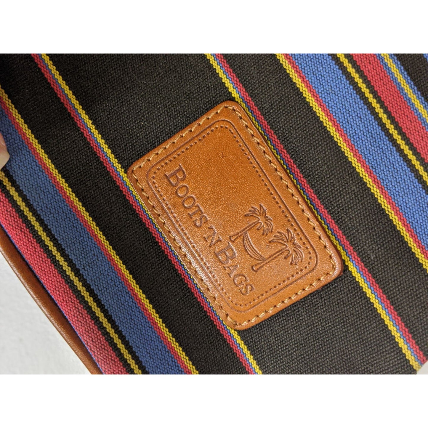 Boots N Bags Southwestern Canvas Sling Bag With Leather Accents & Striped Design