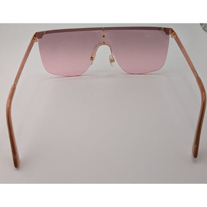 Frye & Co Oversized Shield Sunglasses Pink Gradient Lens Rose Gold Frame