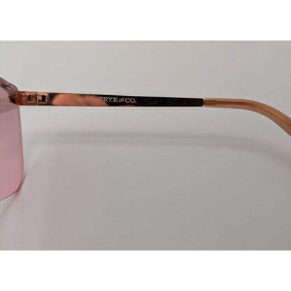 Frye & Co Oversized Shield Sunglasses Pink Gradient Lens Rose Gold Frame