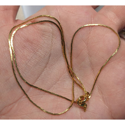 Simple Minimalist Gold Tone Chain Necklace