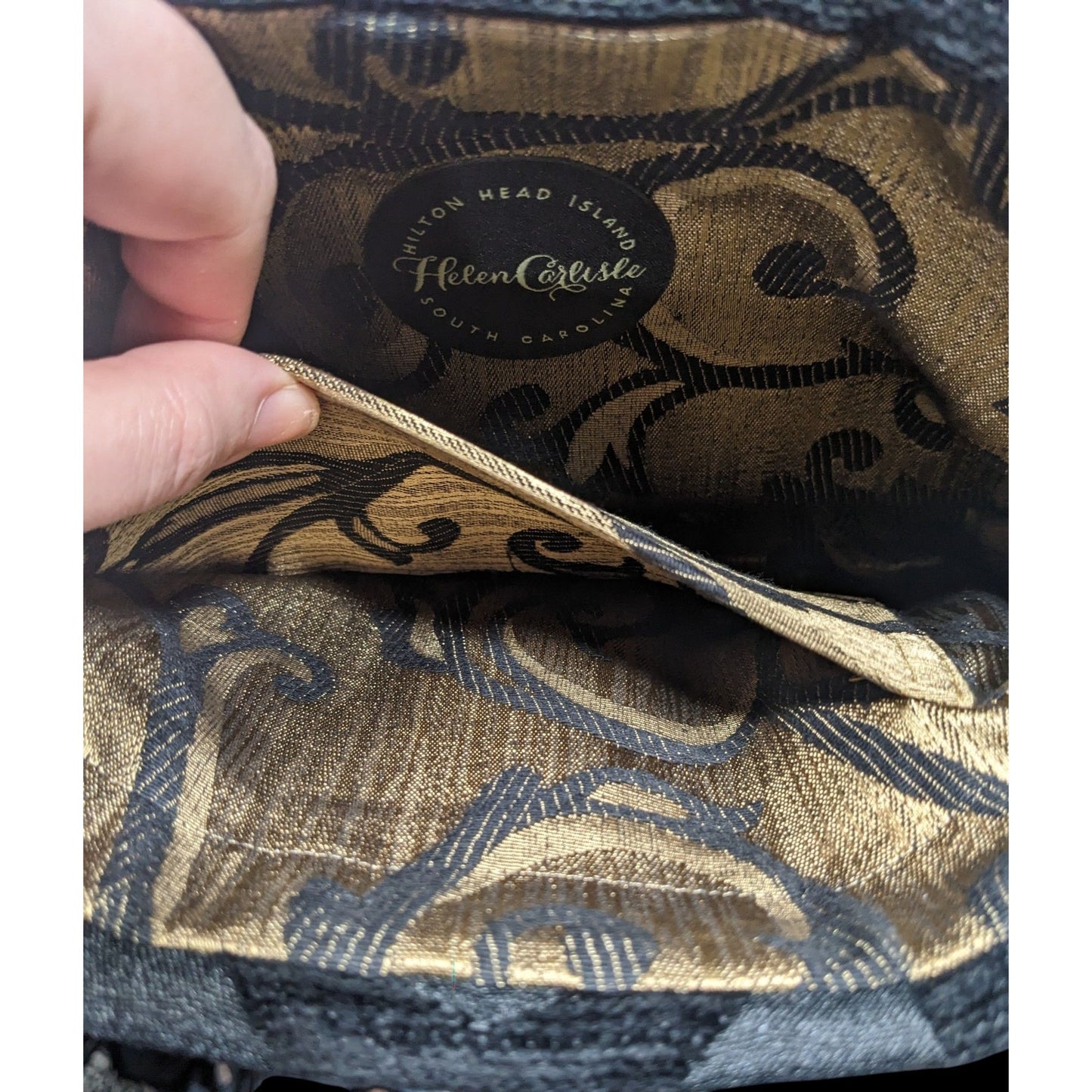 Helen Carlisle Gothic Upcycled Brocade Gothic Shoulder Bag