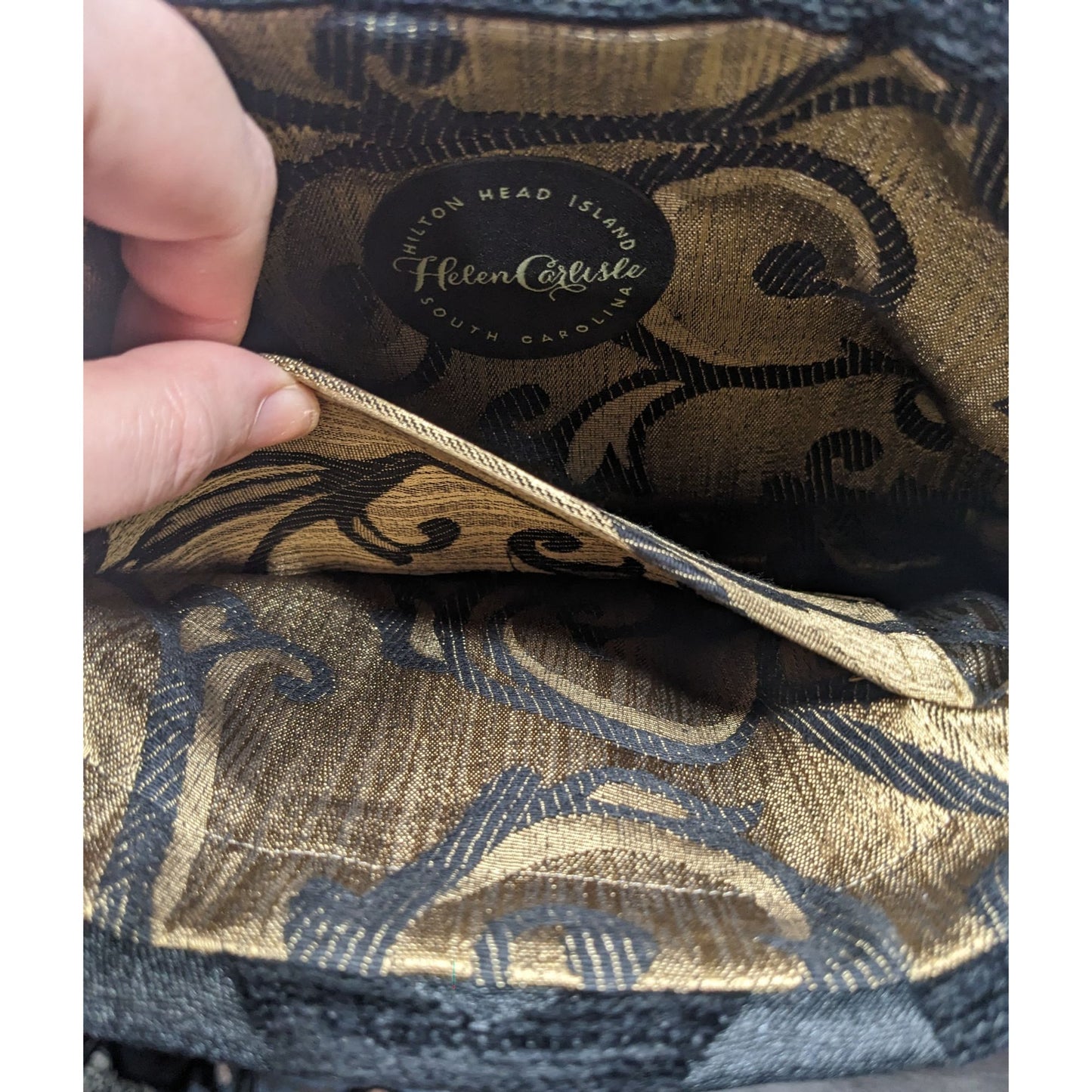 Helen Carlisle Gothic Upcycled Brocade Gothic Shoulder Bag