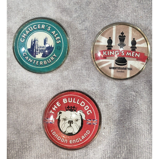 Retro British Pub England Souvenir Magnets Canterbury London Set of 3